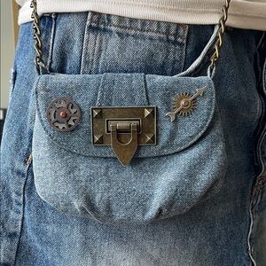 Denim Cross Body Mini Purse